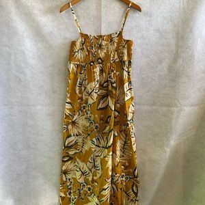 Zara long tan/floral dress size XS